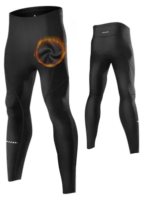 Image de Leggings thermiques pour hommes - Doublure intérieure douce - Noir