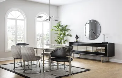 Obrázek produktu pro Essgruppe Esszimmer Garnitur Esstisch Set Sideboard Luxus Möbel 4 Stühle Tisch