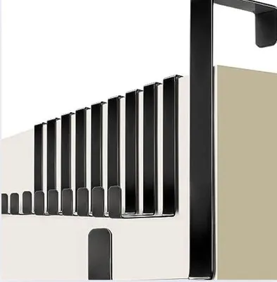 Produktbild von Schwarze Türhaken 10 Stück, 2-seitig, mit Filzfüßen, Garderobe