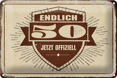 Produktbild von Blechschild Retro 30x20cm Glückwunsch endlich 50 Schild