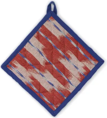 Produktbild von Topflappen, 4er-Set, Baumwolle, blau, rot, 20 x 20 cm - Kela | Ethno