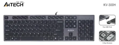 Zdjęcie produktu dla Klawiatura A4Tech KV-300H USB QWERTY Czarna, Szara