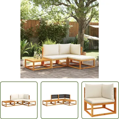 Produktbild von The Living Store 4-tlg. Garten-Sofagarnitur mit Kissen Massivholz Akazie