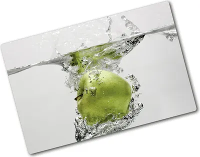 Produktbild von Tulup Glas Herdabdeckplatte - 80x52 cm - Glaskeramikkochfeld-Abdeckung Spritzschutz Glasabdeckplatte - Einteilig - Essen & Getränke - Apfel unter Wasser - Grün