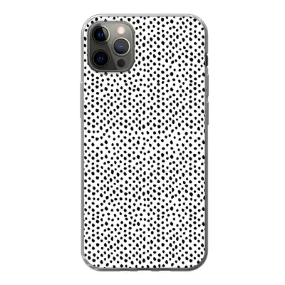 Produktbild von MuchoWow® Handyhülle Schutzhülle Hülle für iPhone 13 Pro Max Polka dots - Schwarz - Weiß Silikon Softcase Handy Hülle - Mobiltelefon