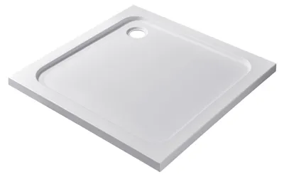 Obrázok produktu pre CERANO – Štvorcová sprchová vanička Soto – akrylát – lesklá biela – 80 × 80 × 5 cm