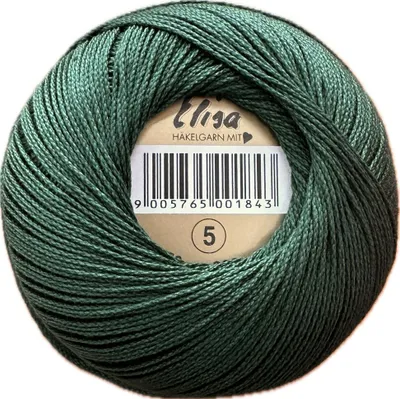 Produktbild von Elisa Häkelgarn,Filethäkelgarn,50g/200m,100% Baumwolle, Stärke 5, für Tischdecken,Vorhänge,NS 1,75-2.0 mm 8546 grün