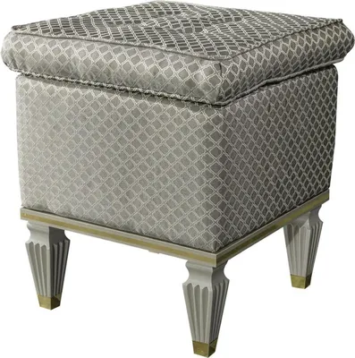 Produktbild von Hocker Grau Polster Bank Fußhocker Schlafzimmer Ottomane Sitzhocker Sitzpouf