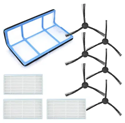 Productafbeelding van Onderdelenset voor stofzuigrobots - Filters en zijborstels - Accessoires voor vloerreiniging - 1 hoofdfilter, 3 filters, 6 zijborstels