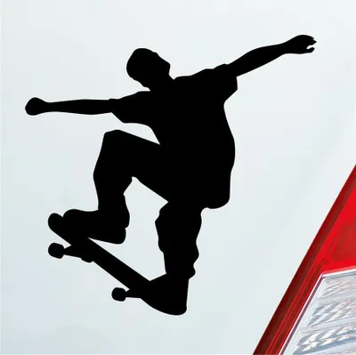 Produktbild von Auto Aufkleber Skater Skaten Sport Tuning Ollie 10x10 cm Schwarz Glanz Sticker Heckscheibenaufkleber