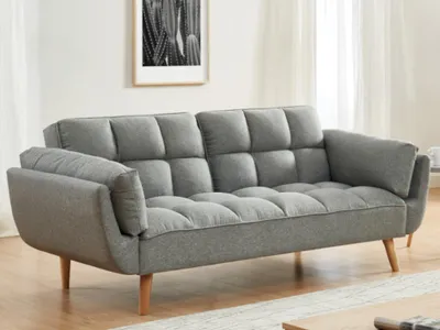 Produktbild von Schlafsofa Klappsofa 3-Sitzer - Stoff - Grau meliert - LOELINE