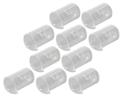 Obrázek produktu pro 10 odměrných sklenic z borosilikátového skla o objemu 10 ml s přehlednou stupnicí