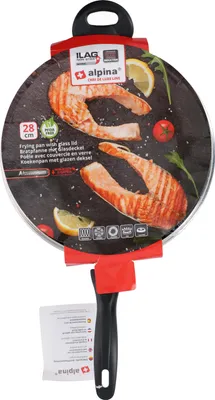 Obrázek produktu pro alpina pánev Ø28cm s poklicí nepřilnavý povrch Všechny zdroje tepla hliník/sklo