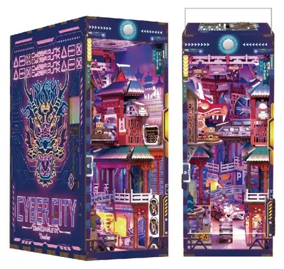 Immagine prodotto di Puzzle 3D, Book Nook Cyber City, legno, Tonecheer, 284 pezzi