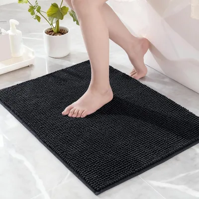 Produktbild von Badezimmerteppich - 40 x 60 cm - Chenille-Material - Rutschfest - Robust