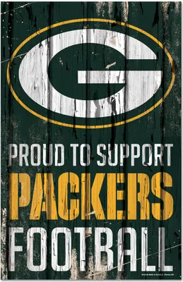 Produktbild von NFL Green Bay Packers Proud to Support Football Wood Sign Holzschild Holz Deko 43x28cm