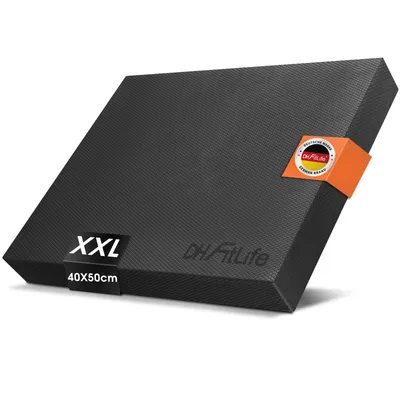 Image de DH FitLife Balance pad XXL, coussin d’équilibre fitness, entraînement stabilité et coordination, surface antidérapante, mousse TPE, noir