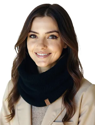 Obrázek produktu pro VIVISENCE, dámská šála z merino vlny, klasický design, jemná k pokožce, černá
