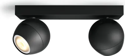 Produktbild von Philips Hue White Amb. Buckram Spot 2 flg schwarz 2x350lm DS-