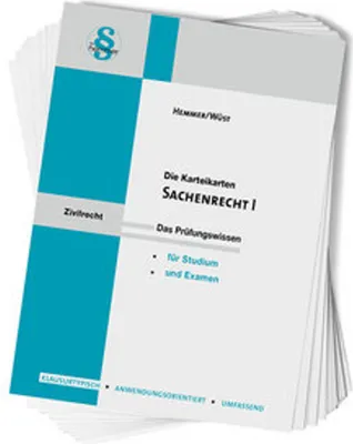 Produktbild von Karteikarten Sachenrecht I