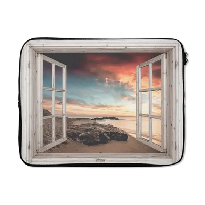 Produktbild von MuchoWow® Laptop Hülle 15 Zoll Aussicht - Strand - Meer Laptoptasche - Laptoptasche - Sleeve - Rundum-Schutz