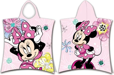 Produktbild von Strandtuch Poncho Minnie Pink Schleife 50x115 cm