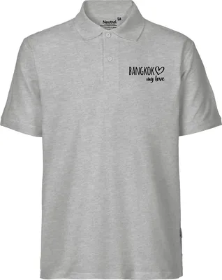 Produktbild von Huuraa Herren Polo Shirt Bangkok my love XXL Sport Grey Bio Baumwolle Fairtrade Poloshirt Geschenkidee