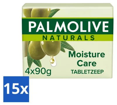 Productafbeelding van 15 x Palmolive Naturals Zeepstuk Olijf & Melk, 90 g - Voordeelverpakking - 15 stuks