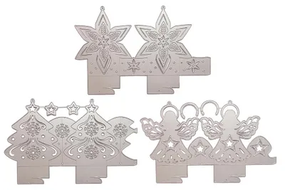 Immagine prodotto di Set di 3 sagome per stencil a tema natalizio, ideali per progetti creativi