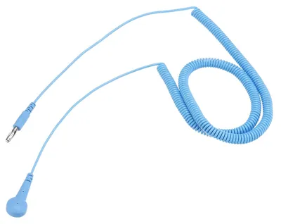 ESD-Erdungskabel 400 cm, antistatisch, mit Krokodilklemme, blau