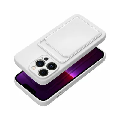 Image de CardCase Étui pour téléphone portable Étui en silicone compatible avec l'iPhone 16 Pro Blanc