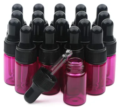 3 ml Glasfläschchen mit Pipette, 20 Stück, Rosarot