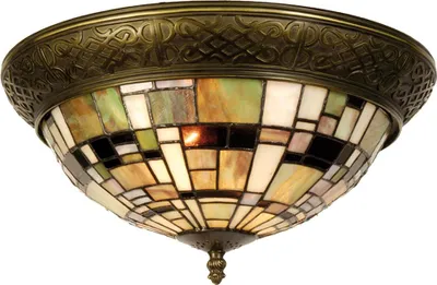 Produktbild von Clayre & Eef Deckenlampe Tiffany Ø 38x19 cm Grün Braun Kunststoff