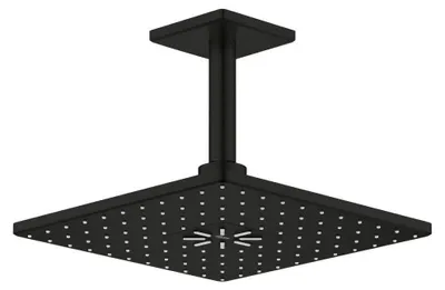 Duschkopf-Set 310 mm, quadratisch, matt schwarz, 2 Strahlarten