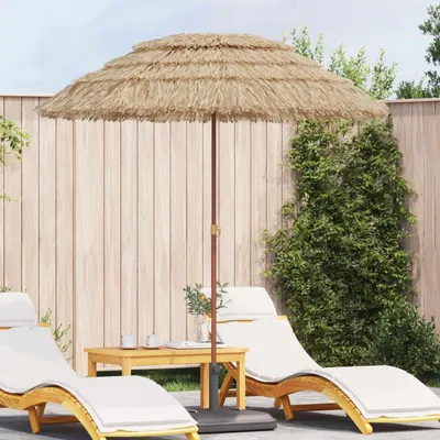 Produktbild von vidaXL Strandparasol Natur 160 x 160 x 196 cm Polyester und Stahl