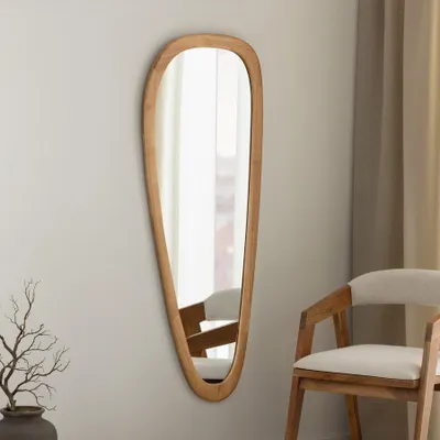 Produktbild von riess-ambiente Massiver Wandspiegel ORGANIC 165cm natur Gummibaumholz oval Eichenholz-Design