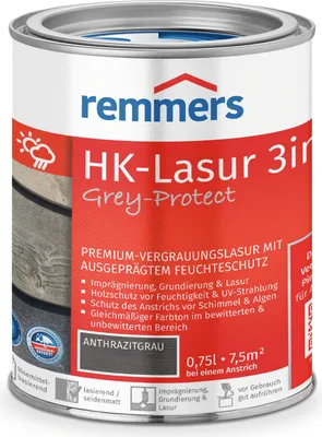 Produktbild von Remmers HK-Lasur 3in1 Grey-Protect anthrazitgrau (FT-20928) 0,75 l, Holzlasur aussen