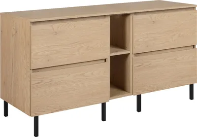 Imagen del producto de Mueble de baño de 140 cm (2 x 60 + 20) + encimera + patas para muebles, color: roble claro