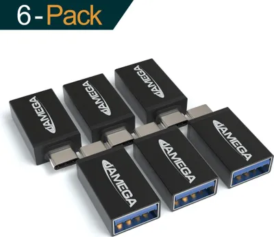 Produktbild von USB C auf USB A 3.0 OTG Adapter 6er Pack für MacBook, Samsung Galaxy, Huawei uvm