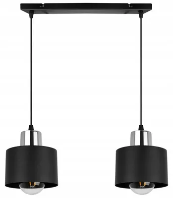 Produktbild von LED Pendelleuchte Schwarz mit Lampenschirm – Moderne Hängelampe / Deckenleuchte für Wohnzimmer und Esszimmer
