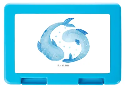 Produktbild von Mr. & Mrs. Panda Bento Box Sternzeichen Fische - Weiß - Geschenk, Lunchbox, Geburtstag Februar, Bentobox, Butterbrotdose, März, Vesperbox, Sternbild, Schulbrotdose, Fisch