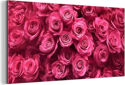 Produktbild von MuchoWow Wanddekoration Metall Metallbild Wandkunst 40x20 cm Rosen - Rosa - Blume MuchoWow Aluminium Gemälde - Bild - Aluminium