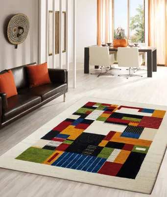 Produktbild von Teppich TRIVO | handgeknüpft | Farbe: beige; Größe: 250 x 350 cm | strapazierfähig und leicht zu reinigen | Wohnzimmer | Schlafzimmer
