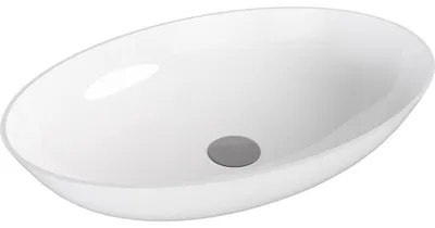 Produktbild von BANERA OVAL Aufsatzwaschtisch, Gussmarmor, 60x40cm, weiß