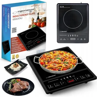 Produktbild von Tragbarer Induktionsherd 2000W Timer 5 Funktionen Einbrenner Schwarz