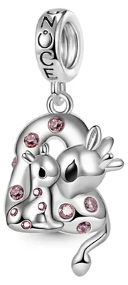 Produktbild von Gnoce Charm Anhänger Giraffe mit Baby GJC064 Silber