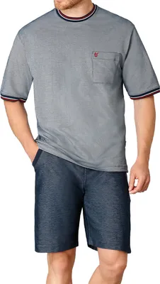 Produktbild von Hajo Klima Light Schlafanzug Set aus Kurzarm-Shirt und kurzer Hose, Hose mit zwei praktischen Seitentaschen, Höchster Tragekomfort