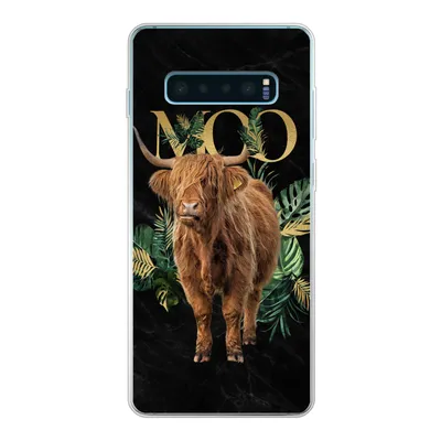 Produktbild von MuchoWow® Handyhülle Schutzhülle Hülle für Samsung Galaxy S10 Plus Zauberspruch - Schottischer Hochländer - Pflanzen Silikon Softcase Handy Hülle - Schutzhülle