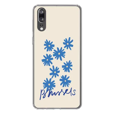 Produktbild von MuchoWow® Handyhülle Schutzhülle Hülle für Huawei P20 Blume - Design - Brüssel - Minimalismus Silikon Softcase Handy Hülle - Hardcover