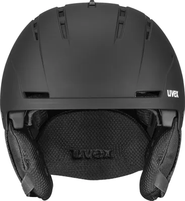 A black ski helmet shown from the back.